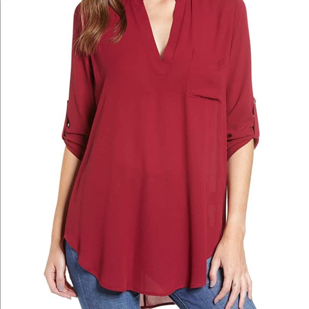 NWOT Roll Sleeve Tunic Blouse XL